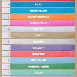 Farbtabelle Tyvek Kontrollbänder für Siebdruck in weiß, silber und gold Farbtabelle Tyvek Kontrollbänder für Siebdruck in weiß, silber und gold