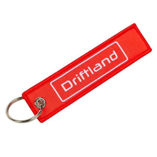 Schlüsselanhänger gewebt mit Metallring und Logo Schlüsselanhänger gewebt mit Metallring und Logo