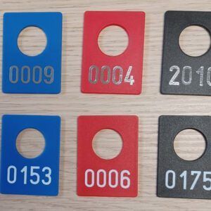 Garderobenmarken aus Kunststoff