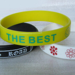 Silikonbänder mit Druck (1-farbiger Siebdruck) um das Handgelenk Silikonbänder mit Druck (1-farbiger Siebdruck) um das Handgelenk