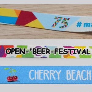 Festivalbändchen aus Polyester mit 4C Sublimationsdruck (mehrfarbiger Fotodruck)