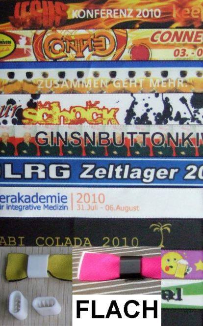 Stoffbänder mit mehrfarbigem 4C Druck mit selbstschließendem Verschluss flach Stoffbänder mit mehrfarbigem 4C Druck mit selbstschließendem Verschluss flach