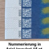 Tyvek vollflächig bedruckt mit Nummerierung nach Wunsch