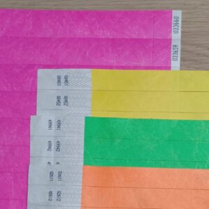 Tyvek Armband 19mm und 25mm mit Abriss (Stub), zweifach identisch nummeriert Tyvek Armband 19mm und 25mm mit Abriss (Stub), zweifach identisch nummeriert