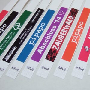 Einlassbänder Tyvek (Papier) mit mehrfarbigem Flächendruck