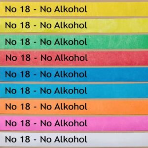 Tyvek Kontrollbänder mit Text No 18 - No Alkohol