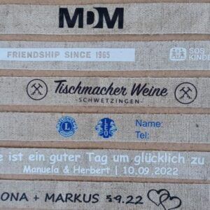 Nachhaltige Festivalbändchen Leinen